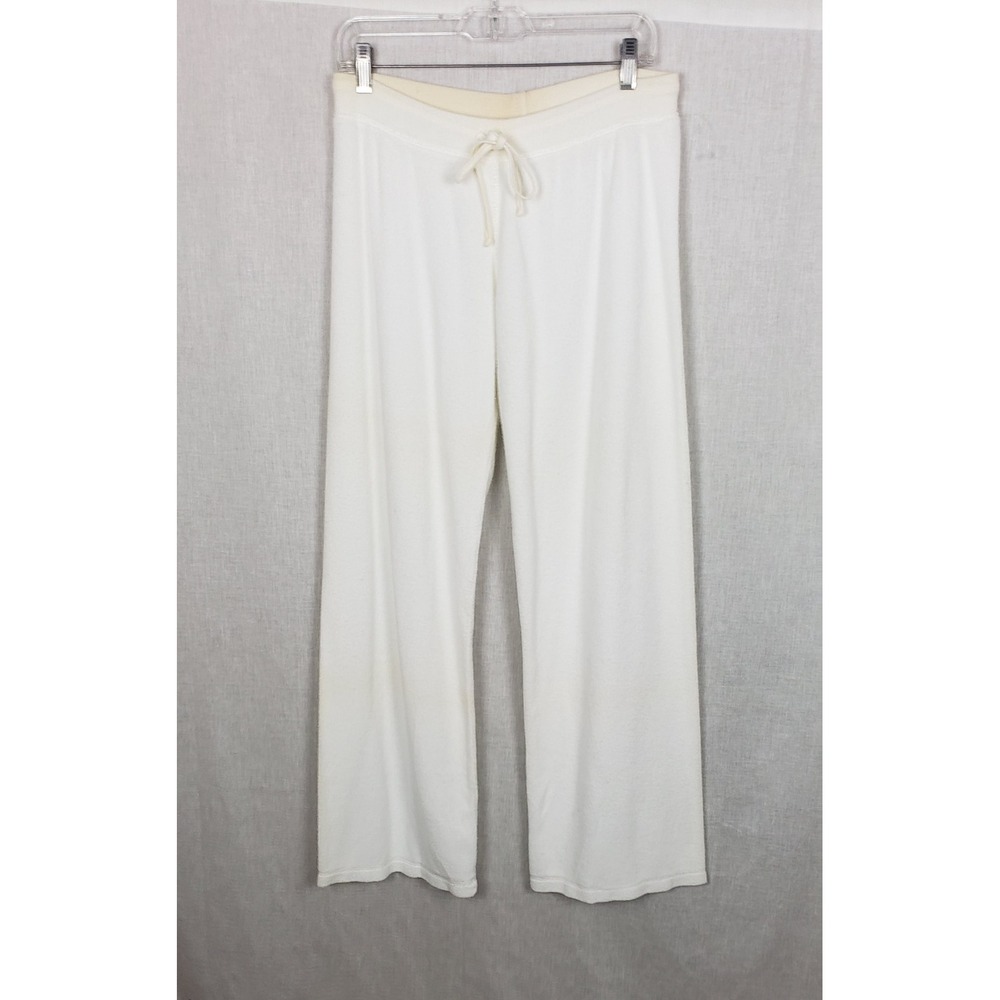 Hard Tail Forever White Terry Wide Leg Lounge Pants Womens XL USA Y2K Athleisure